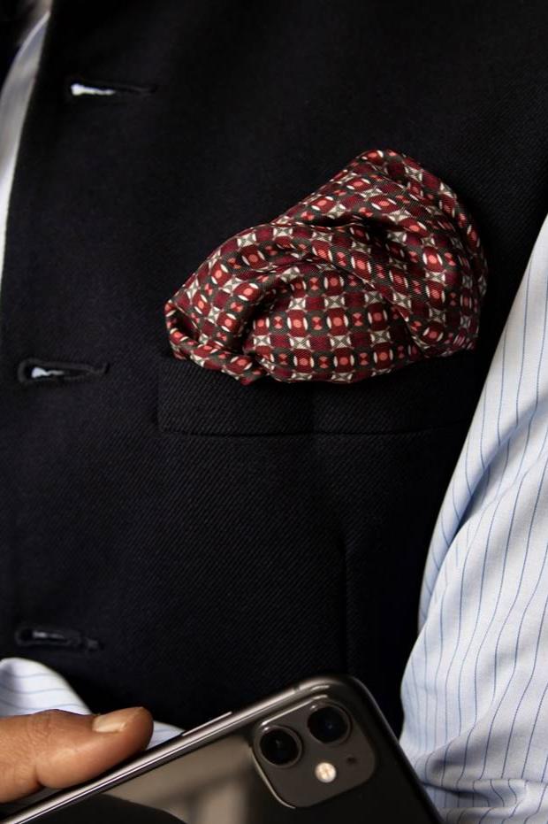 Auburn Geometric Pocket Square